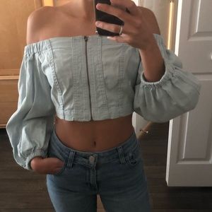 Denim crop top
